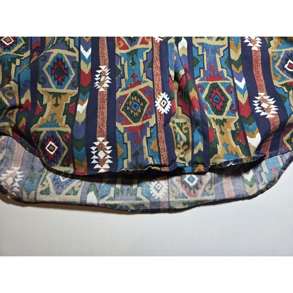 Vintage 90's Woolrich Button Up Shirt Mens XL Aztec Southwestern Tribal Pattern - Picture 10 of 11